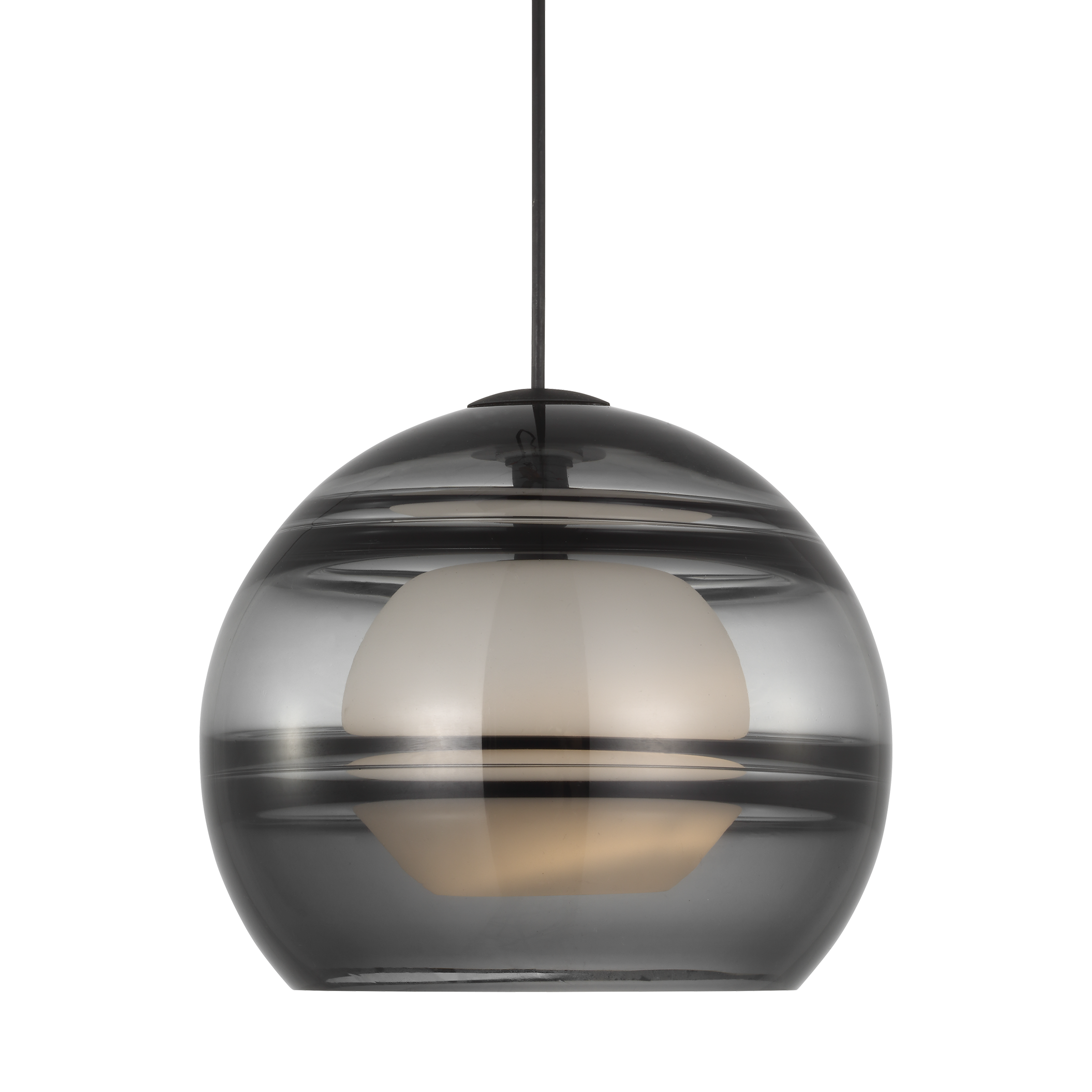 Sedona Large Pendant Transparent Smoke Nightshade Black Bulb Not Included