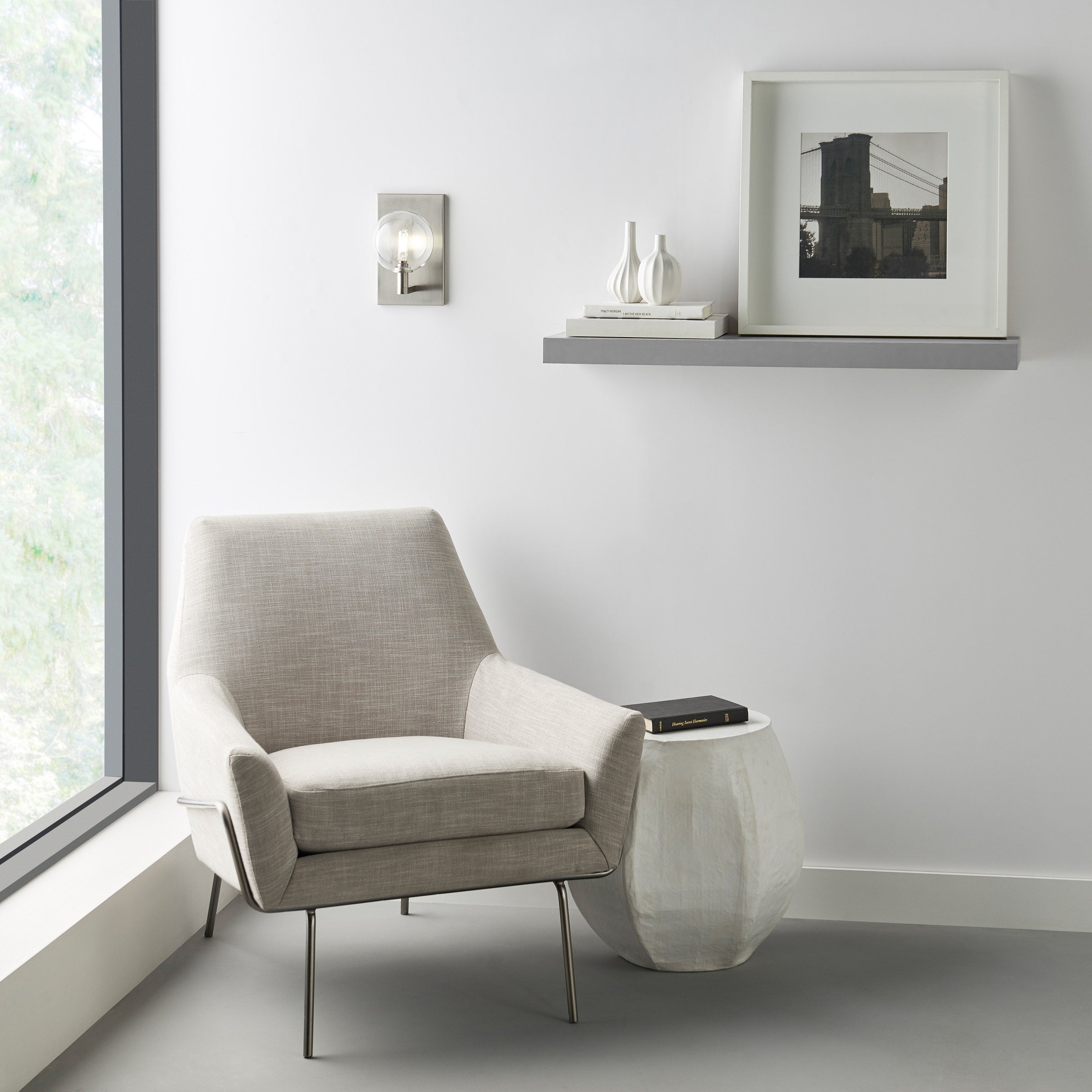 Gambit Single Wall Single Clear Satin Nickel 2700K 90 CRI led t6 90 cri 2700k 120v (t20/t24)
