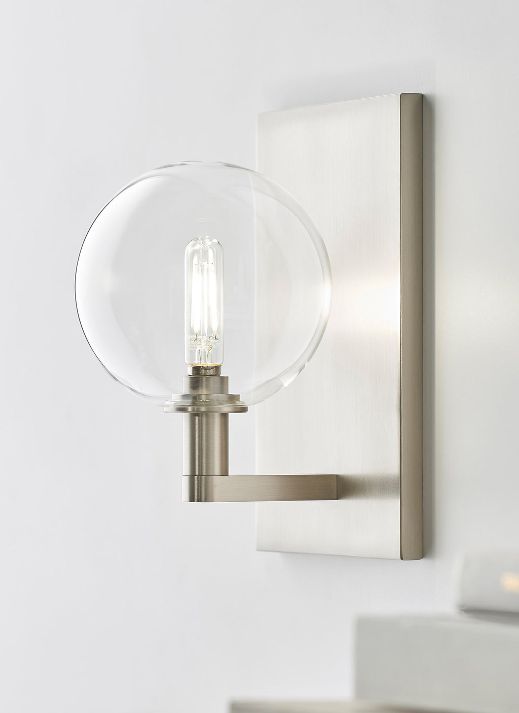 Gambit Single Wall Single Clear Satin Nickel 2700K 90 CRI led t6 90 cri 2700k 120v (t20/t24)