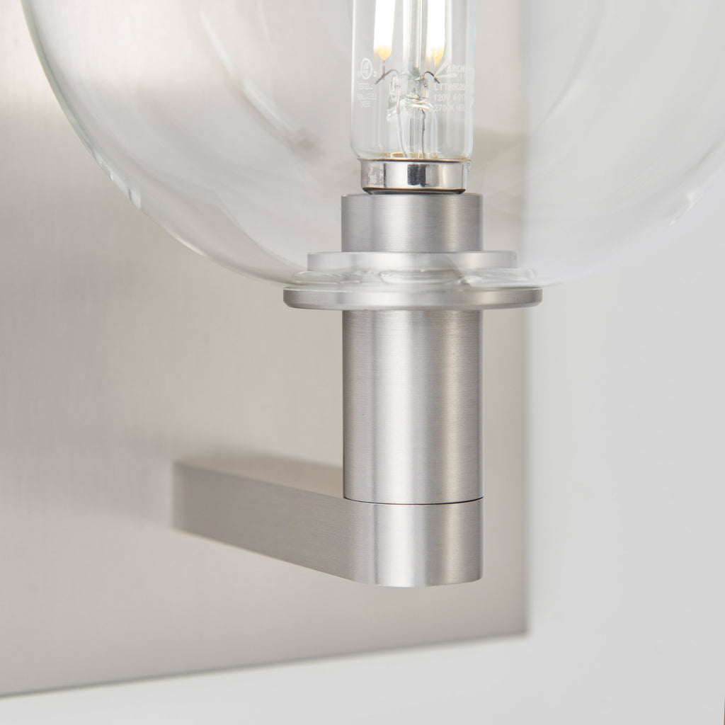 Gambit Single Wall Single Clear Satin Nickel 2700K 90 CRI led t6 90 cri 2700k 120v (t20/t24)