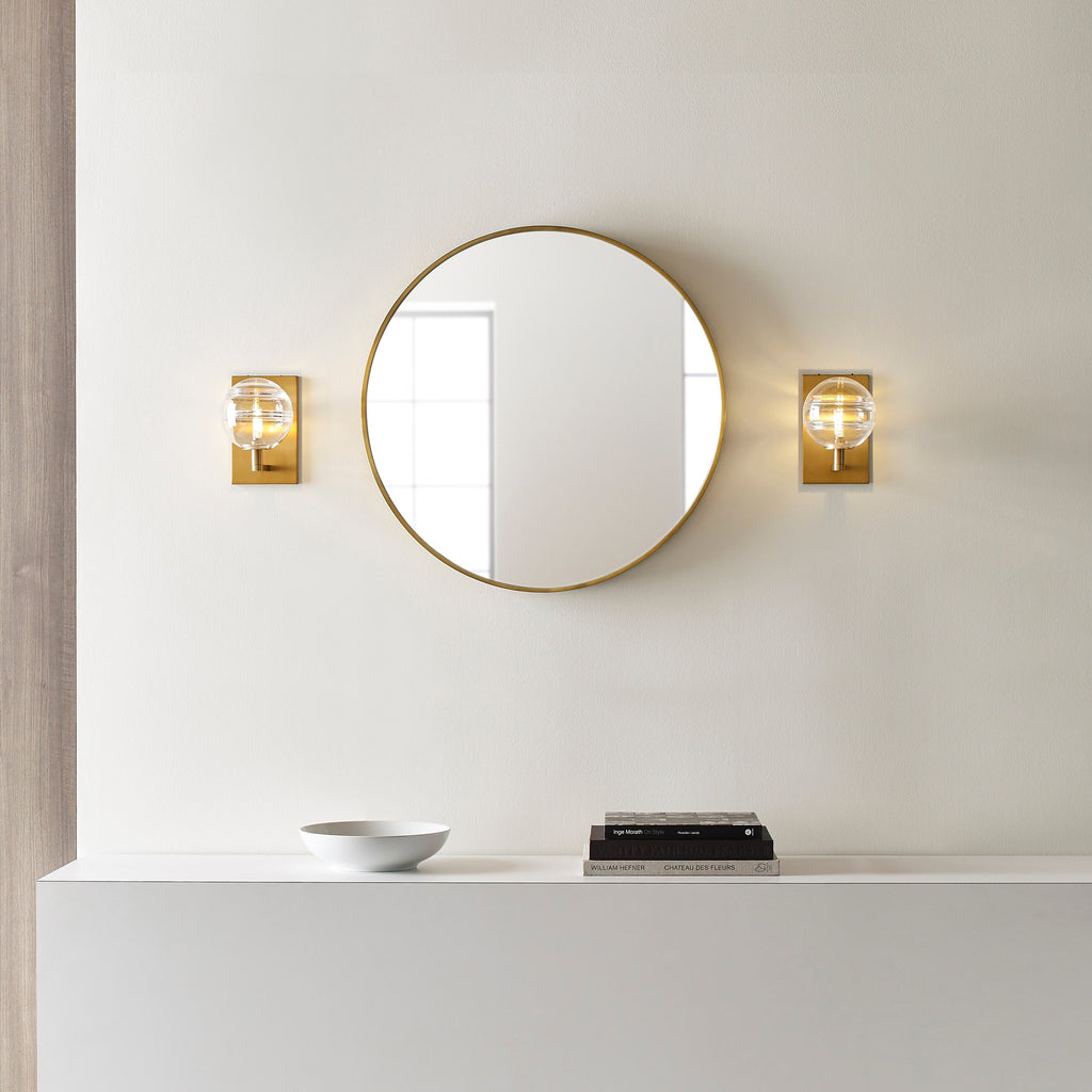 Sedona Wall Clear Aged Brass 2700K 90 CRI t6 led 90 cri 2700k 120v
