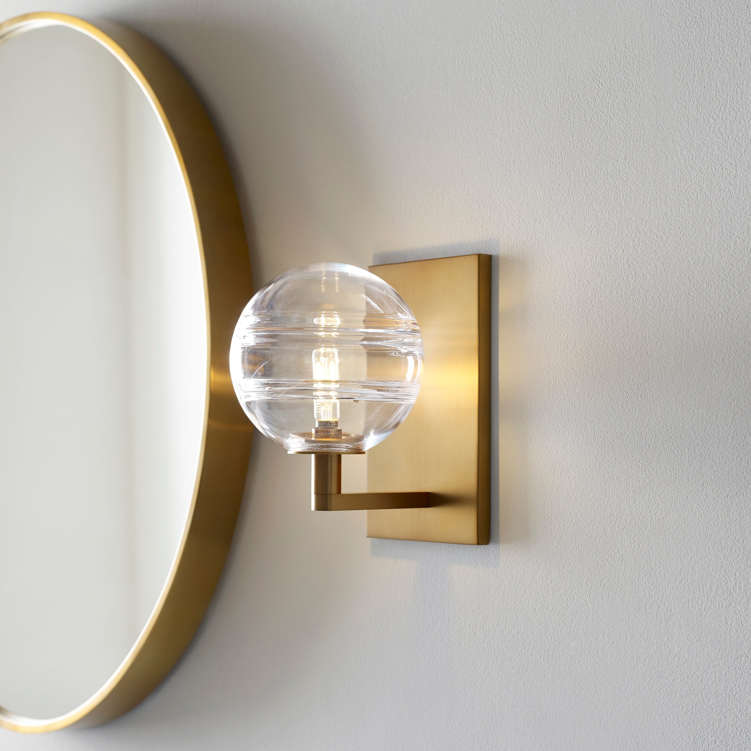 Sedona Wall Clear Aged Brass 2700K 90 CRI t6 led 90 cri 2700k 120v