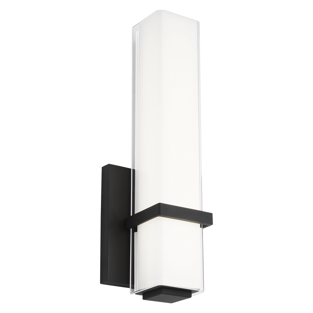 Milan 13 Bath 13" Small White Glass Nightshade Black LED 3000K 90 CRI90 cri 3000k 120v
