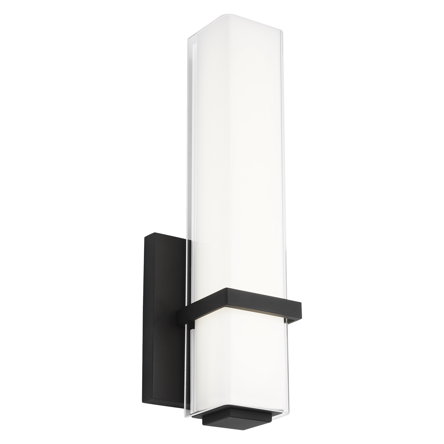 Milan 13 Bath 13" Small White Glass Nightshade Black LED 3000K 90 CRI90 cri 3000k 120v