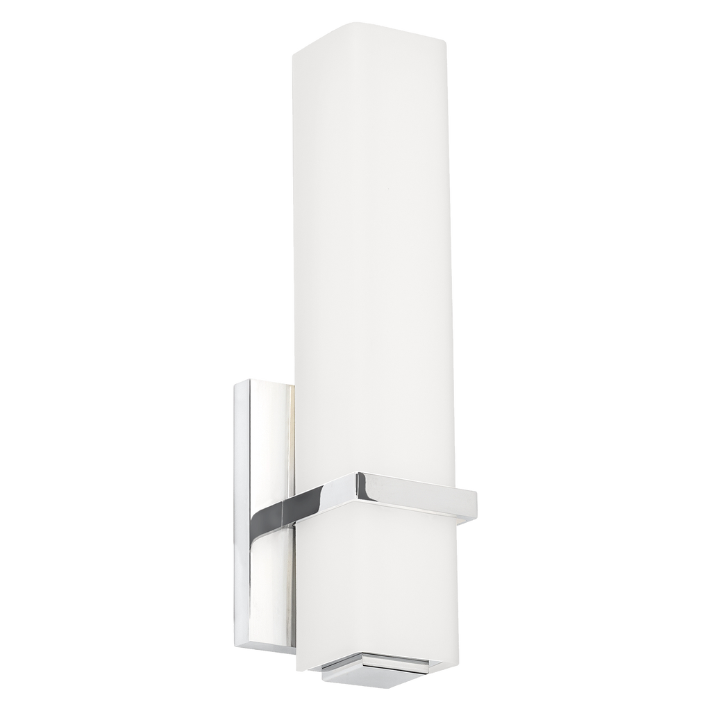 Milan 13 Bath 13" Small White Glass Chrome LED 90 CRI 3000K 120V