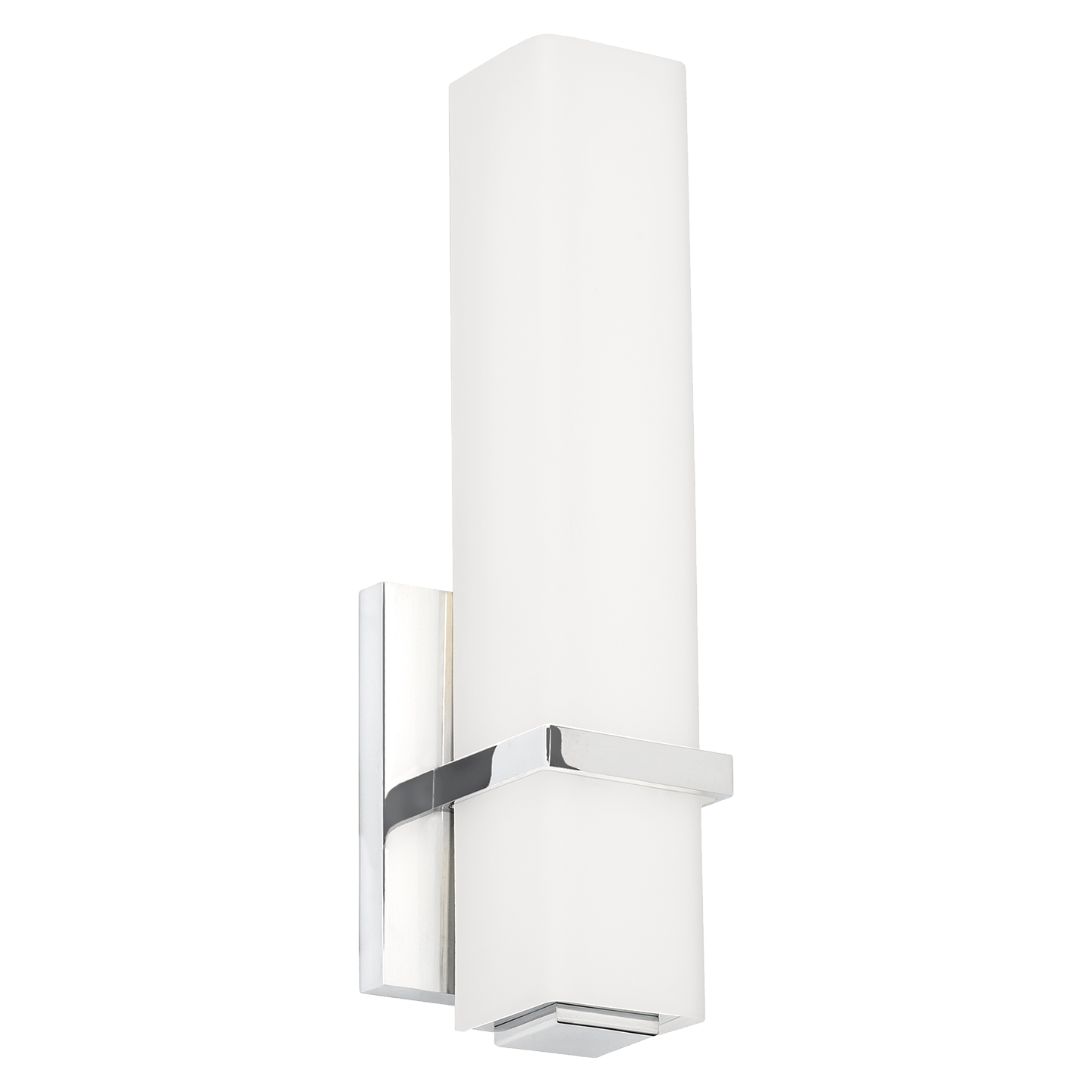 Milan 13 Bath 13" Small White Glass Chrome LED 90 CRI 3000K 120V