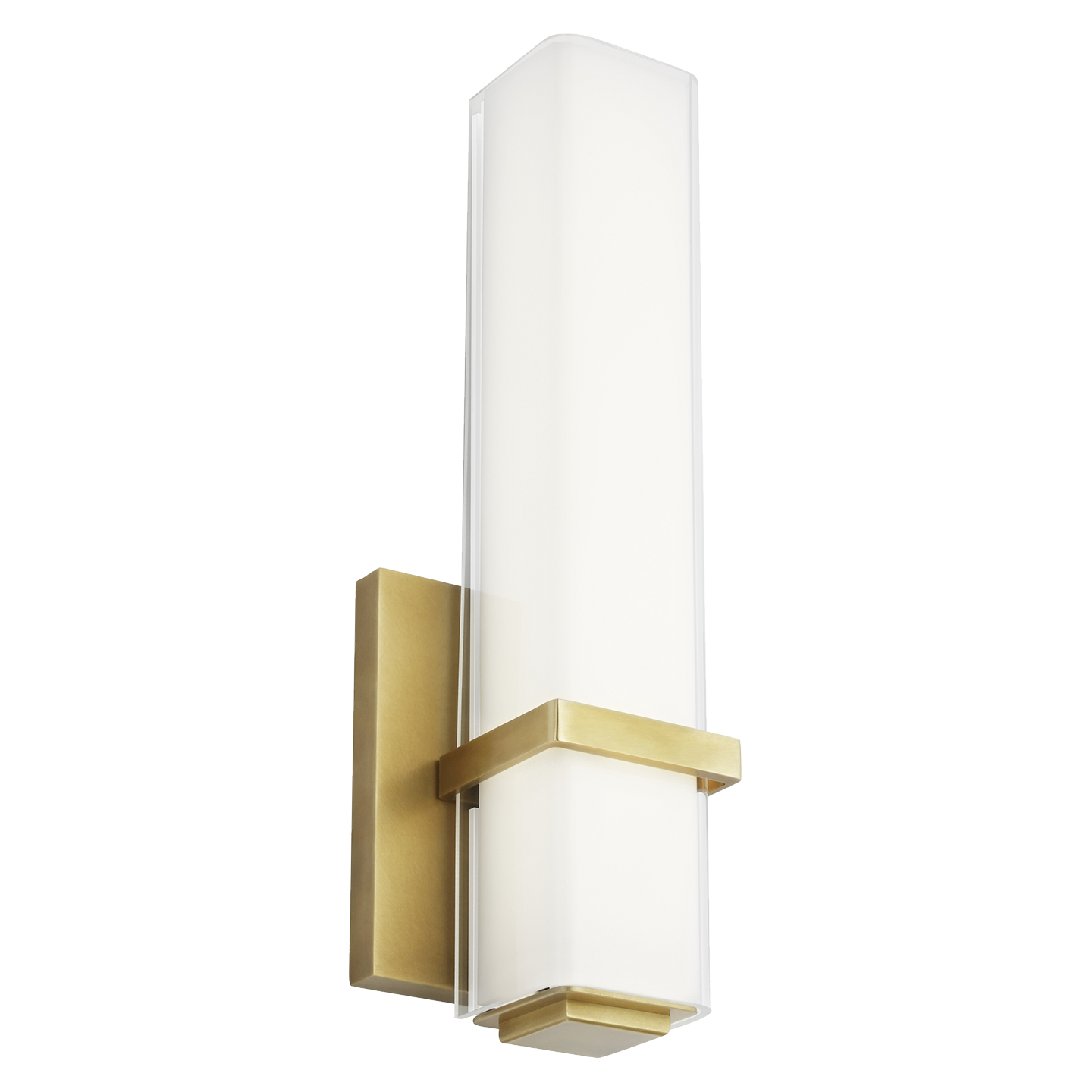Milan 13 Bath 13" Small White Glass Natural Brass LED 90 CRI 3000K 120V