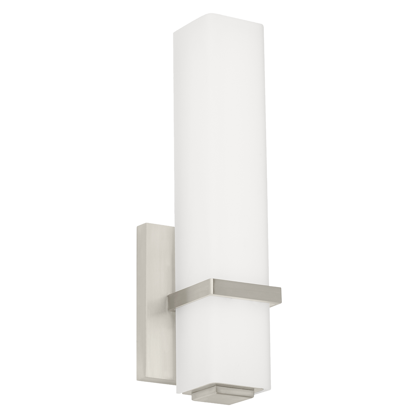 Milan 13 Bath 13" Small White Glass Satin Nickel LED 3000K 90 CRI90 cri 3000k 277v