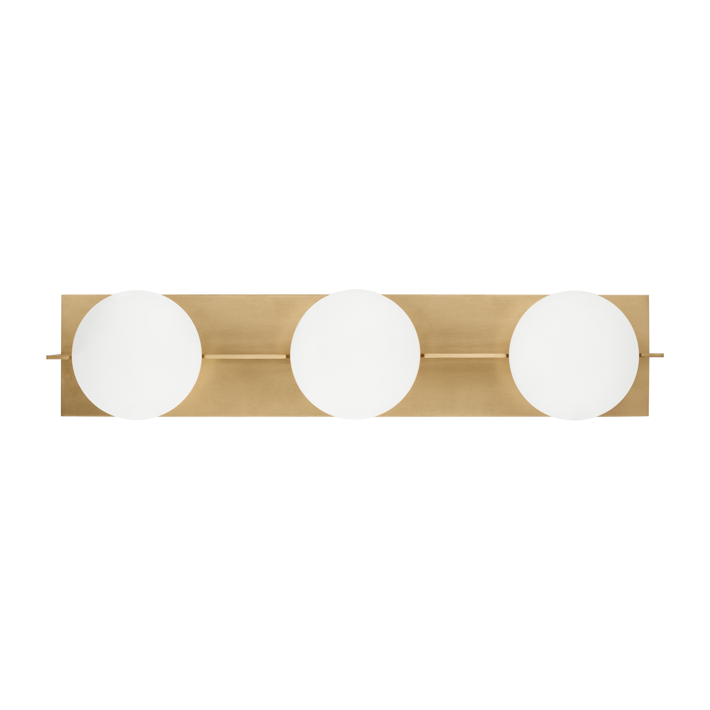 Orbel 3-Light Bath 3 Light Natural Brass LED 90 CRI Bi-Pin G9 3000K 120V