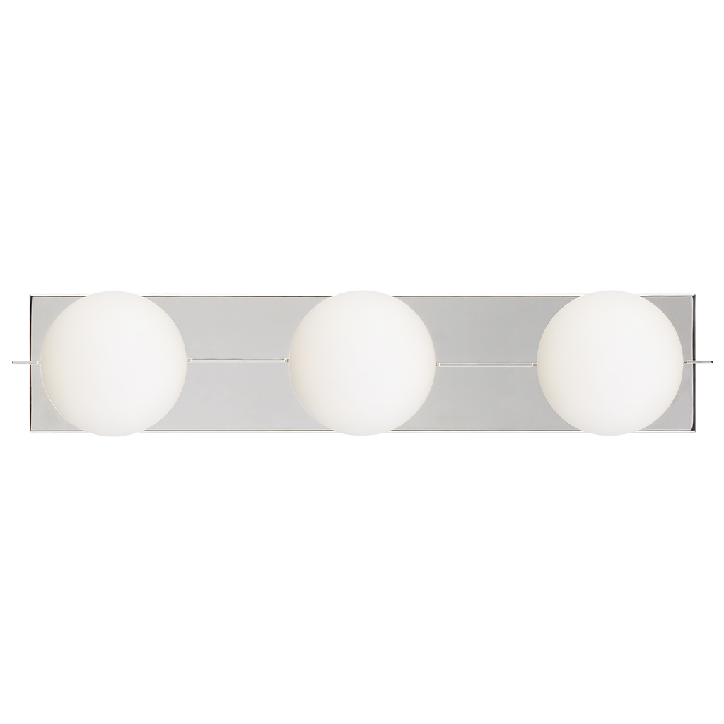 Orbel 3-Light Bath 3 Light polished nickel 3000K 90 CRI bi-pin g9 led 90 cri 3000k 120v
