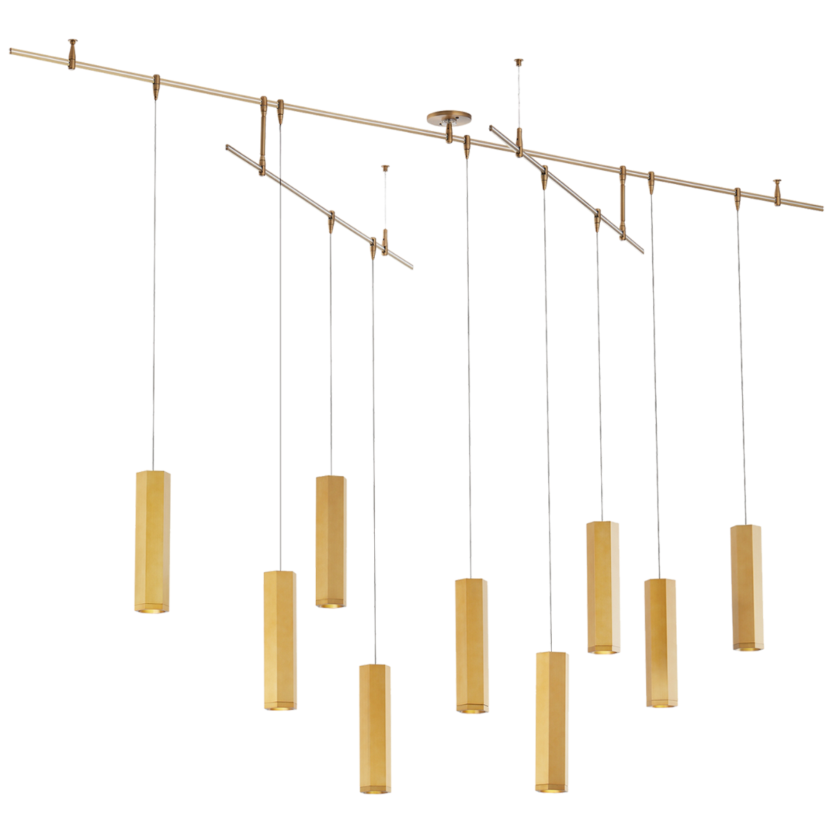 Blok Small Chandelier 9 Light Aged Brass LED 3000K 90 CRI 12Vremote