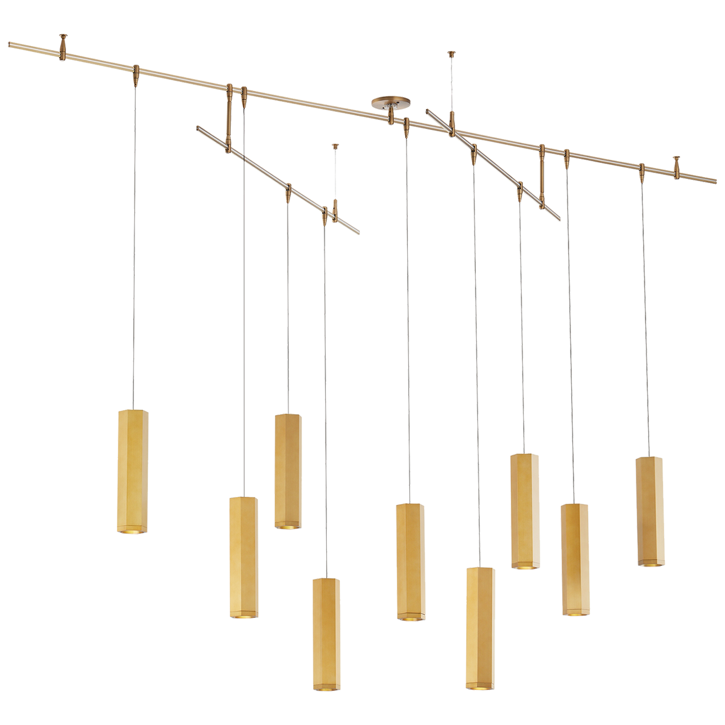 Blok Small Chandelier 9 Light Aged Brass LED 90 CRI 3000K 12V Surface