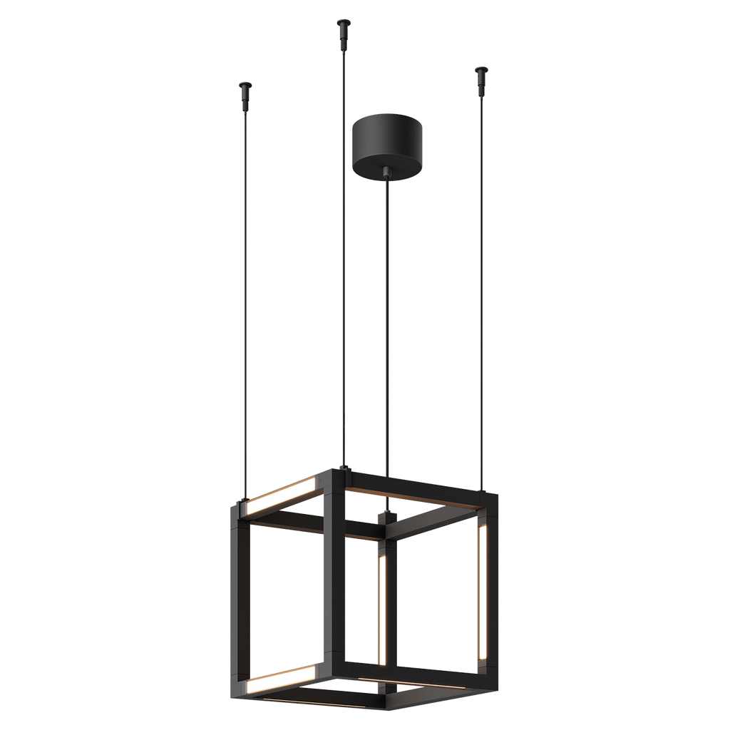 Brox Cube 12 Pendant Cube nightshade black 3000K 90 CRI 24v remote canopy