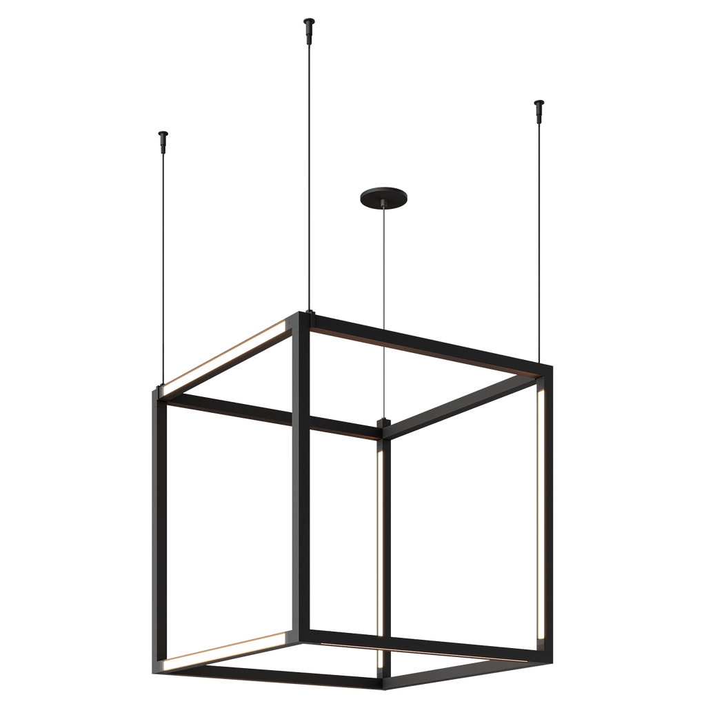 Brox Cube 24 Pendant Cube nightshade black 3000K 90 CRI 24v remote canopy