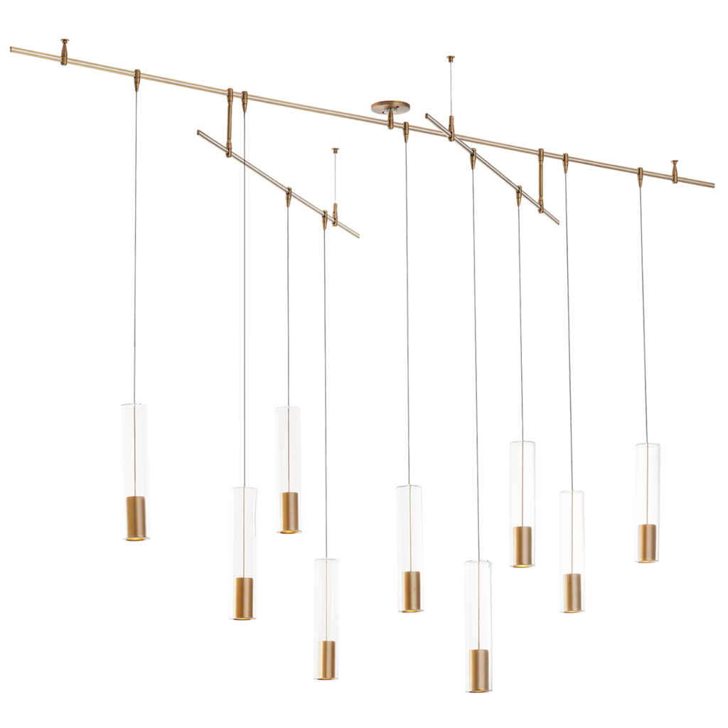 Captra Chandelier 9 Light Aged Brass LED 3000K 90 CRI 12Vremote