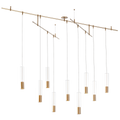 Captra Chandelier 9 Light Aged Brass LED 3000K 90 CRI 12Vremote