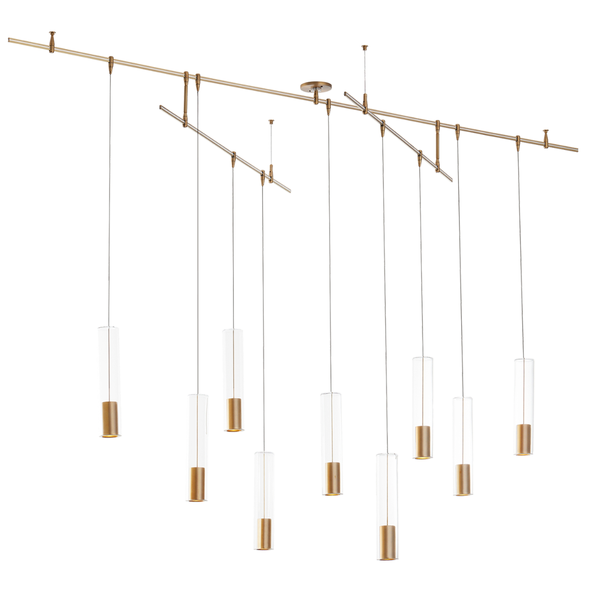 Captra Chandelier 9 Light Aged Brass LED 3000K 90 CRI 12Vremote