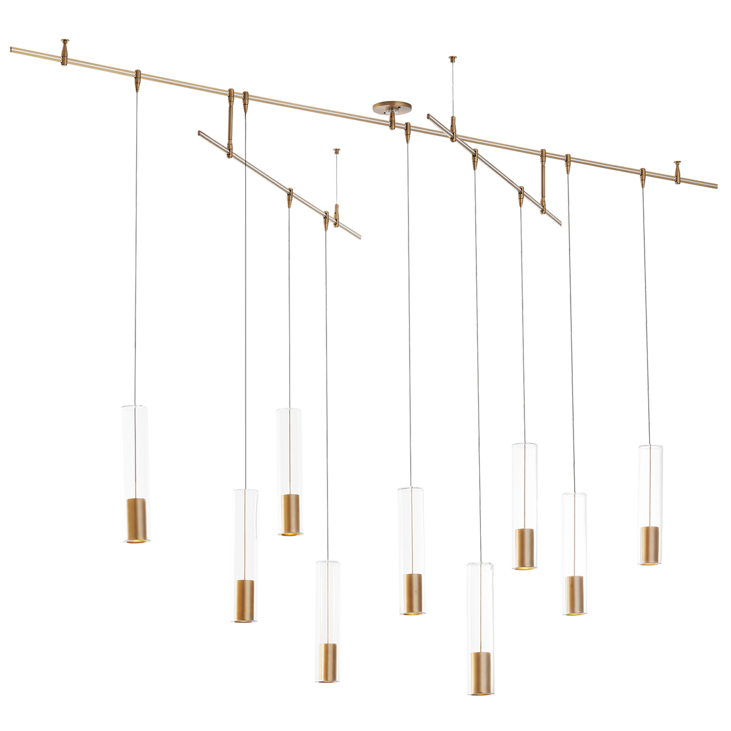 Captra Chandelier 9 Light Aged Brass LED 3000K 90 CRI 12Vsurface