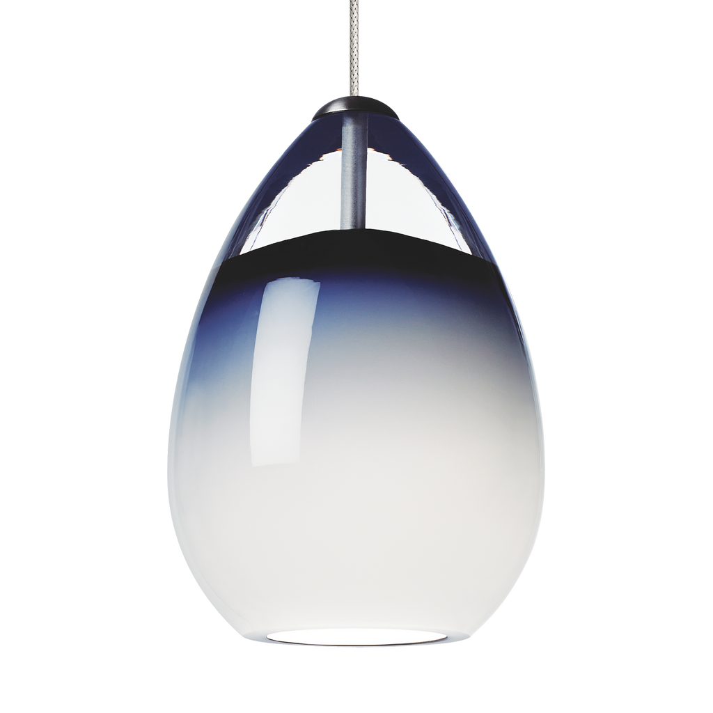 Alina Pendant | Antique Bronze | Steel Blue Glass FreeJack Bulb(s) Not Included