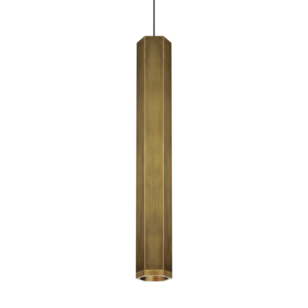 Blok Large Pendant | Aged Brass and Aged Brass |  FreeJack Bulb(s) Included