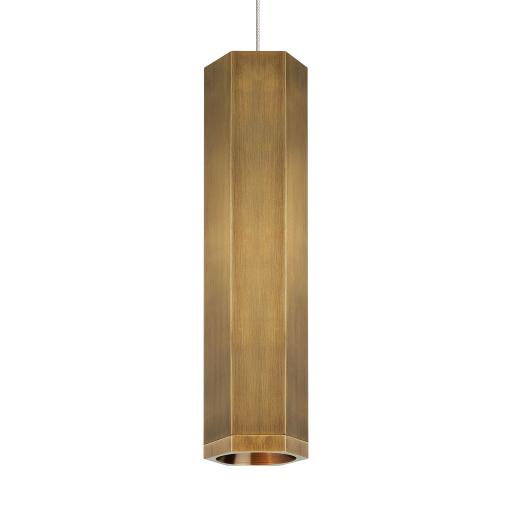 Blok Small Pendant | Aged Brass and Aged Brass |  FreeJack Bulb(s) Included