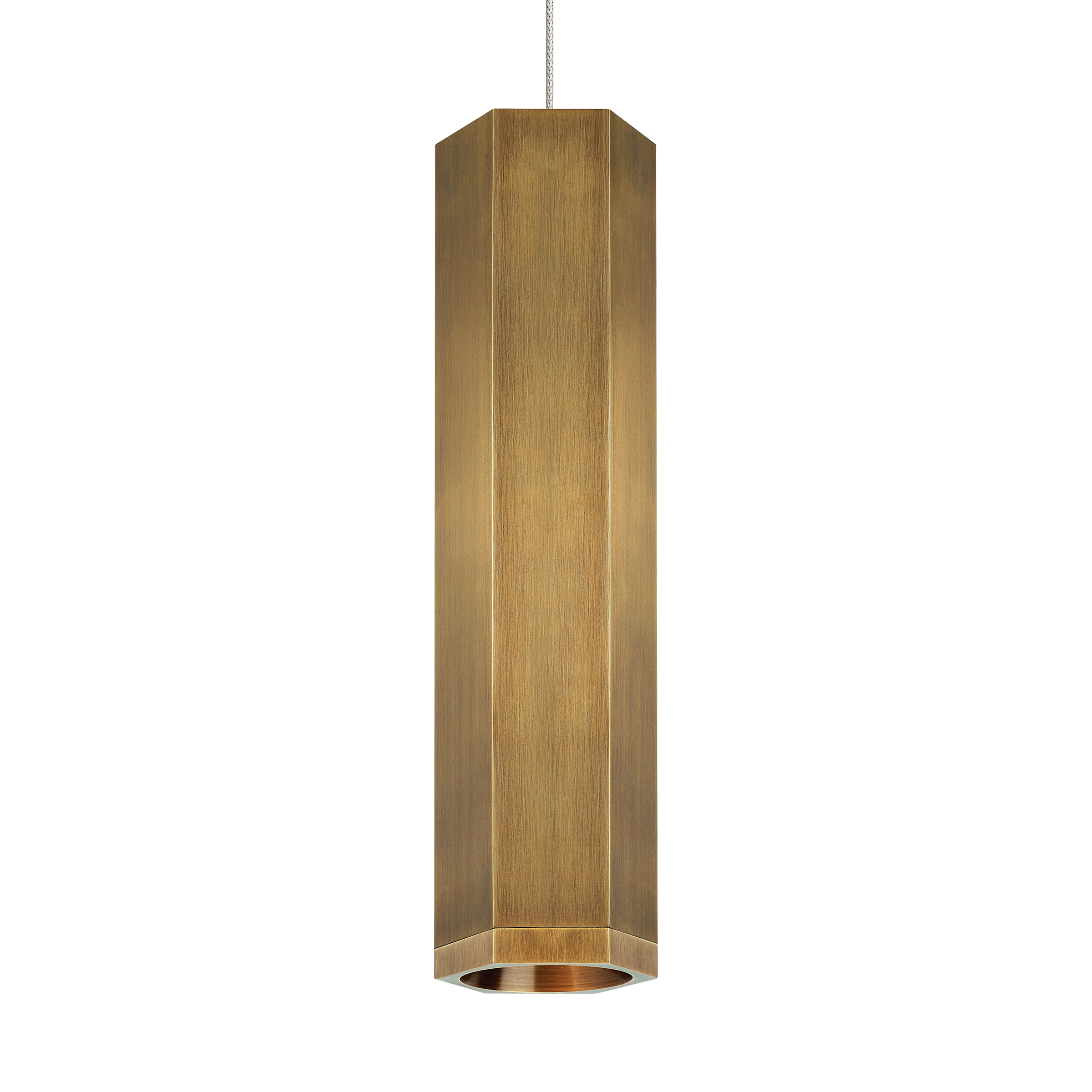 Blok Small Pendant | Aged Brass and Aged Brass |  FreeJack Bulb(s) Included