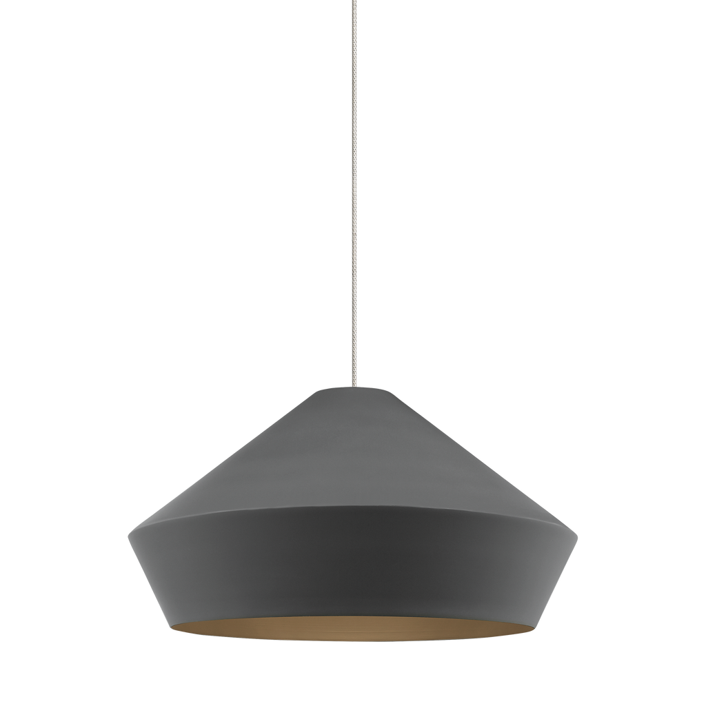 Brummel Pendant | Antique Bronze | Matte Charcoal Gray FreeJack Bulb(s) Included