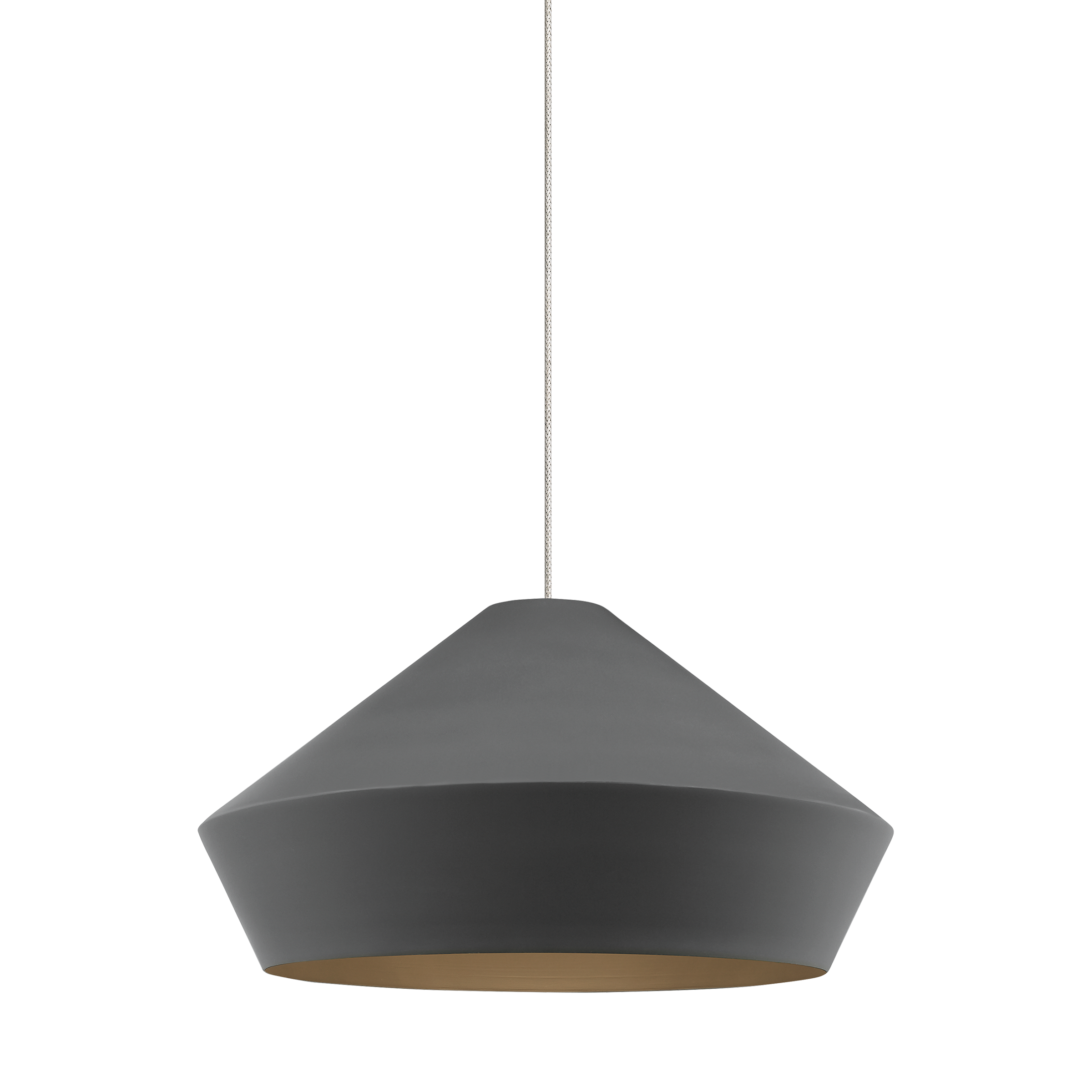 Brummel Pendant | Antique Bronze | Matte Charcoal Gray FreeJack Bulb(s) Included