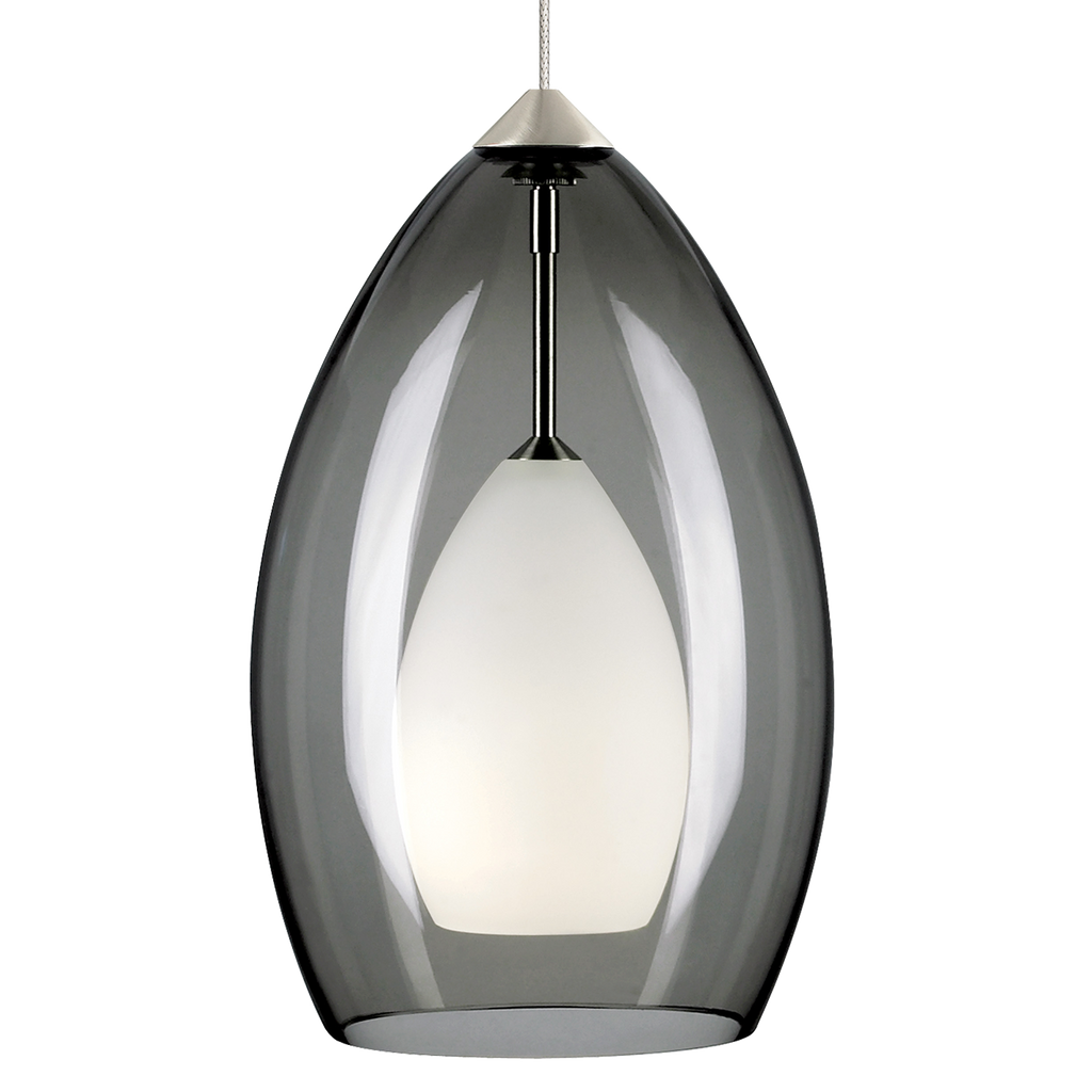 Fire Pendant | Satin Nickel | Smoke Glass FreeJack Bulb(s) Not Included