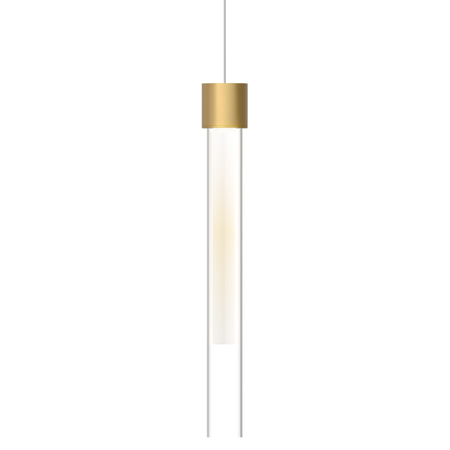 Mini Linger Pendant | Natural Brass | Outer Glass | inner acrylic FreeJack Bulb(s) Included
