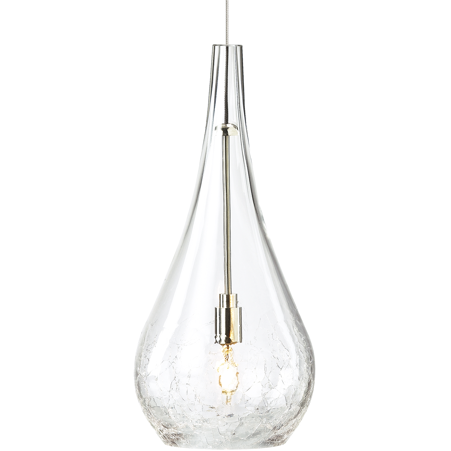 Seguro Pendant | Satin Nickel | Clear glass FreeJack Bulb(s) Not Included