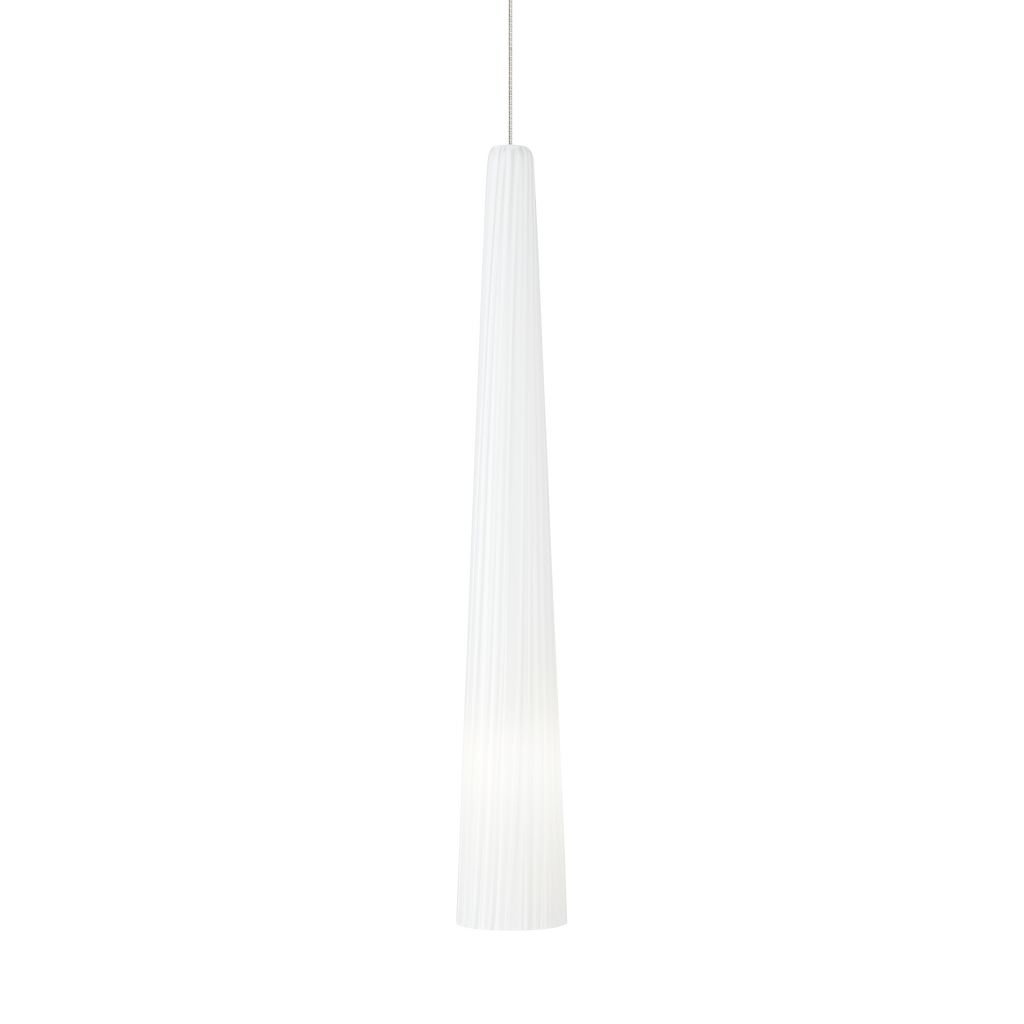 Zenith Small Pendant | Satin Nickel | White Glass FreeJack Bulb(s) Included