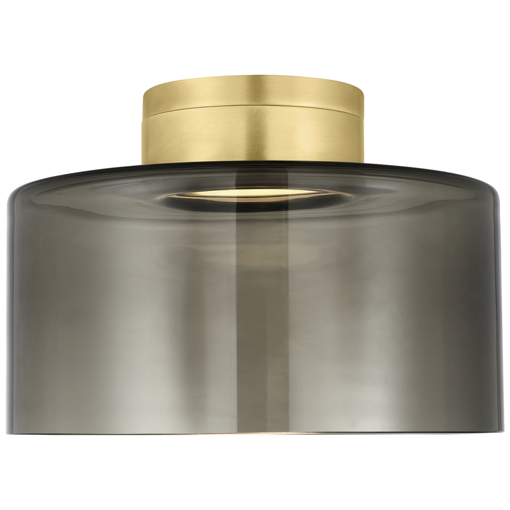 Manette Large Flush Mount Large Transparent Smoke Natural Brass 3000K 90 CRI LED 3000k 120v