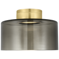 Manette Large Flush Mount Large Transparent Smoke Natural Brass 3000K 90 CRI LED 3000k 120v