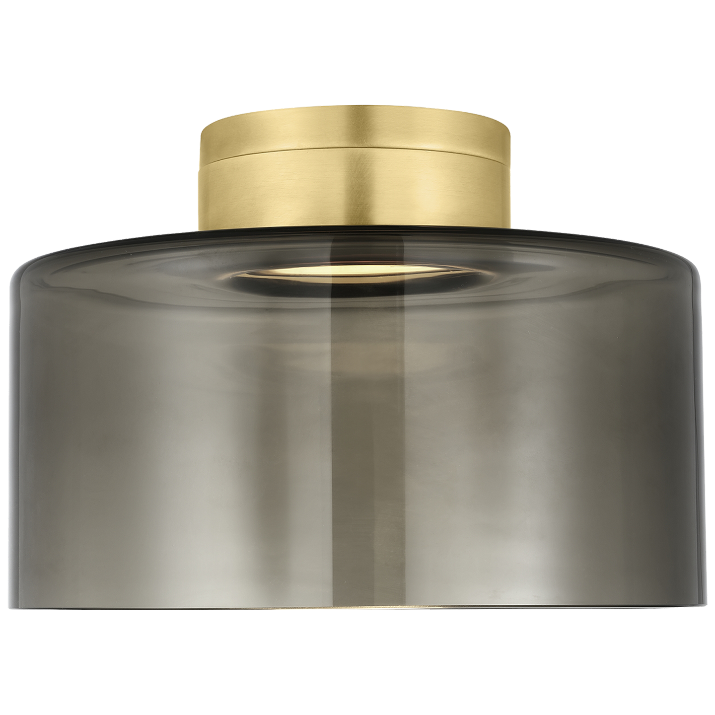 Manette Large Flush Mount Large Transparent Smoke Natural Brass 3000K 90 CRI LED 3000k 120v