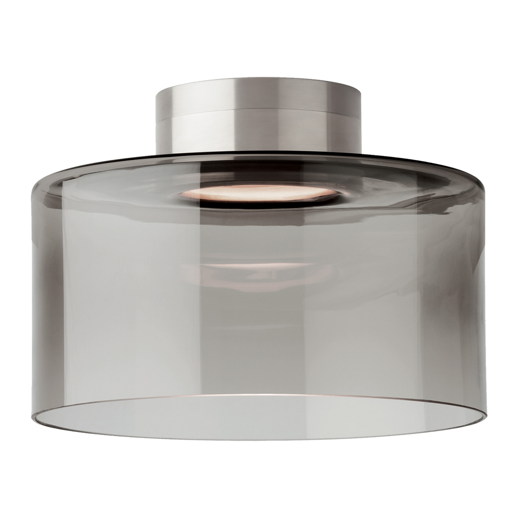 Manette Large Flush Mount Large Transparent Smoke Satin Nickel LED 3000K 90 CRI90 cri 3000k 120v