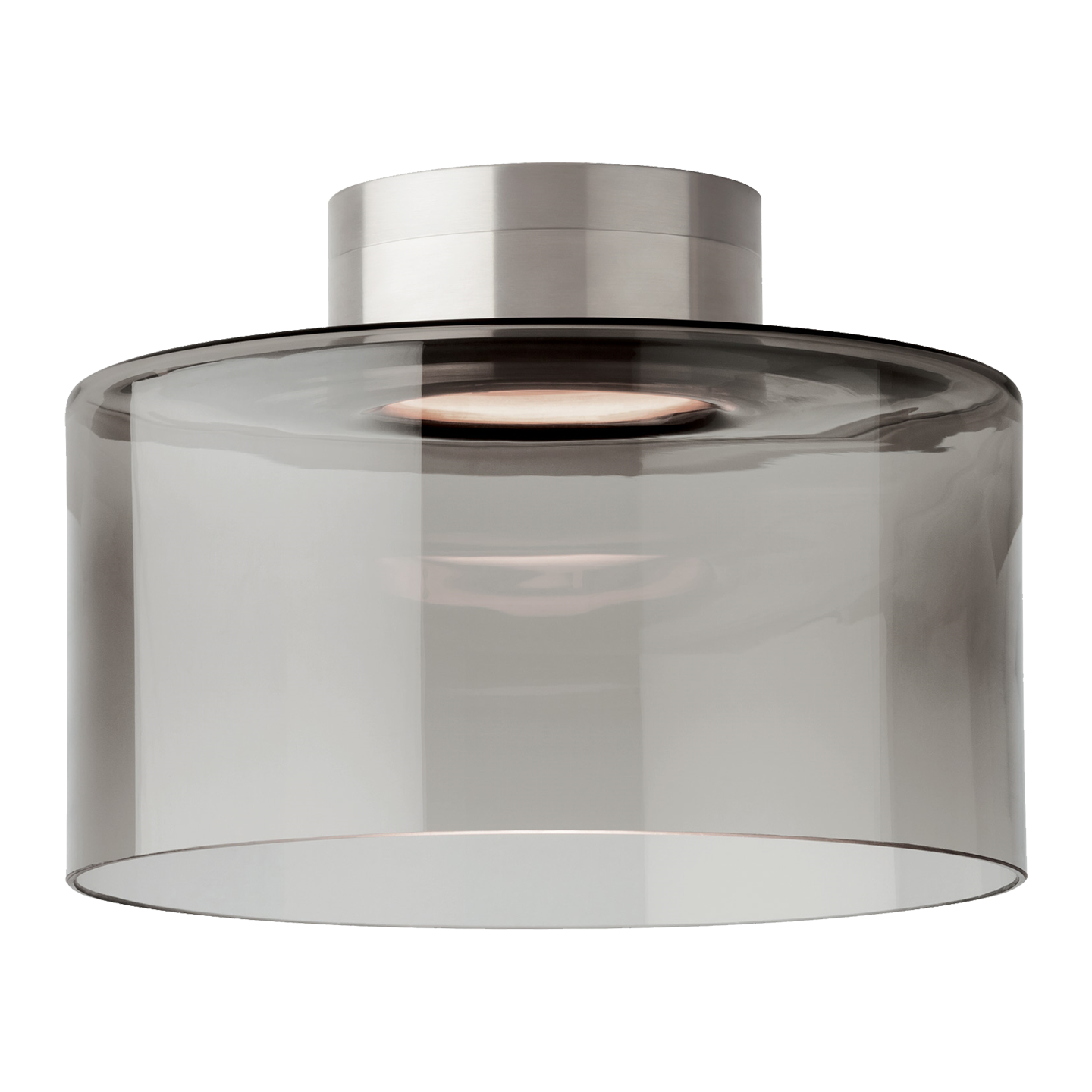 Manette Large Flush Mount Large Transparent Smoke Satin Nickel LED 3000K 90 CRI90 cri 3000k 120v