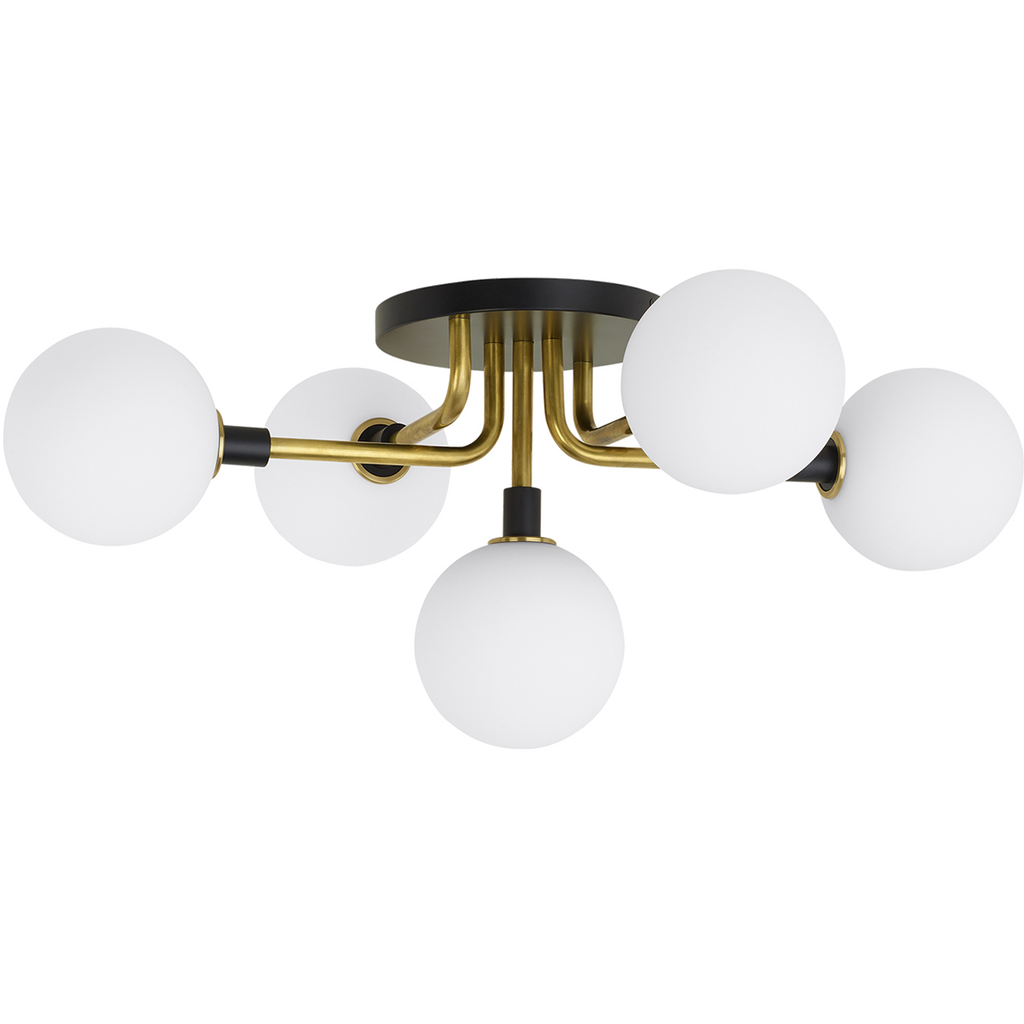 Viaggio Flush Mount Opal/Brass Bulb Not Included
