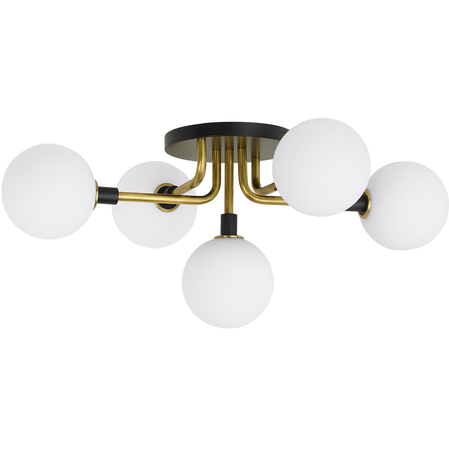 Viaggio Flush Mount Opal/Brass Bulb Not Included