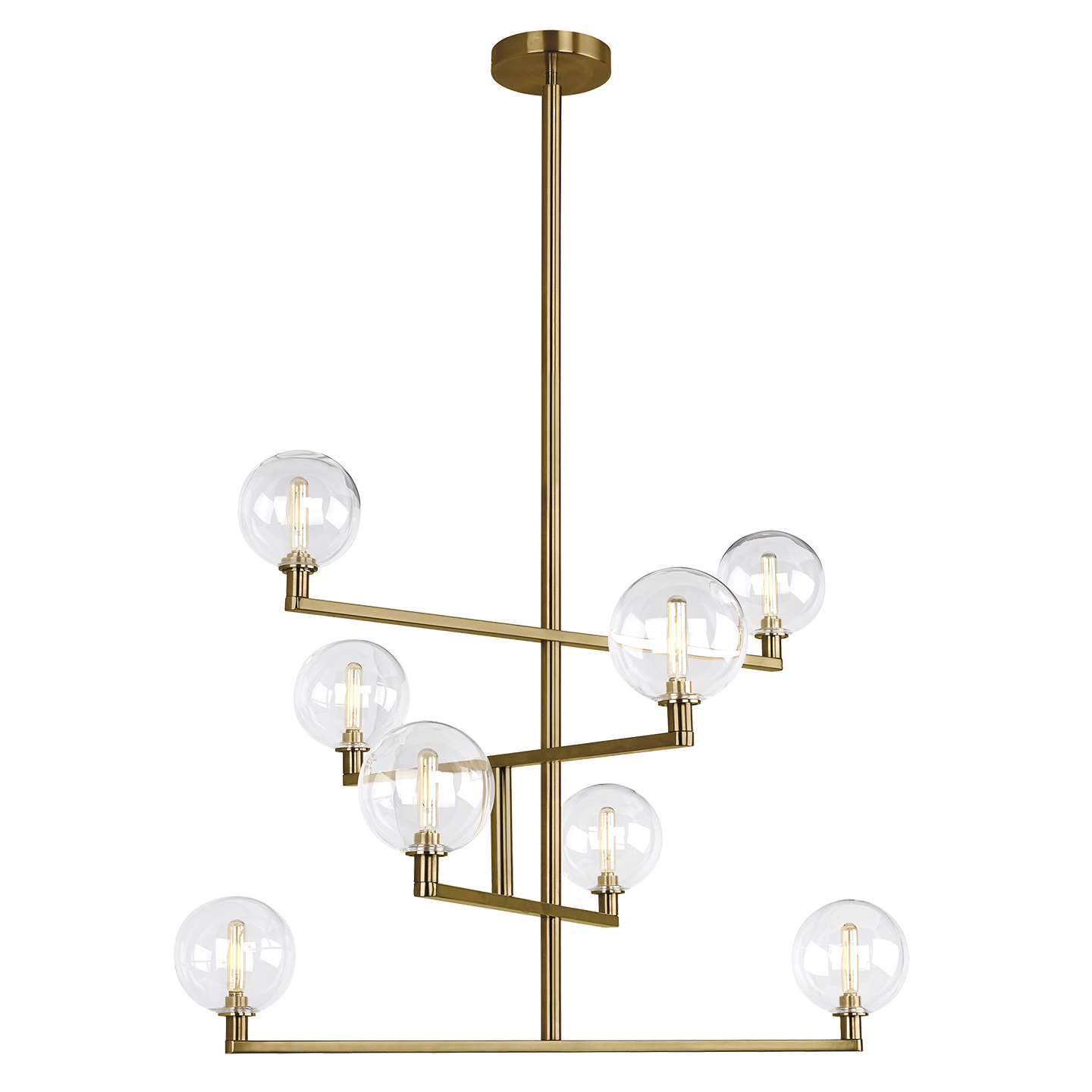 Gambit Chandelier Clear Aged Brass Bulb Not Included