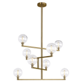 Gambit Chandelier Clear Aged Brass T6 LED 2700K 90 CRI 120V