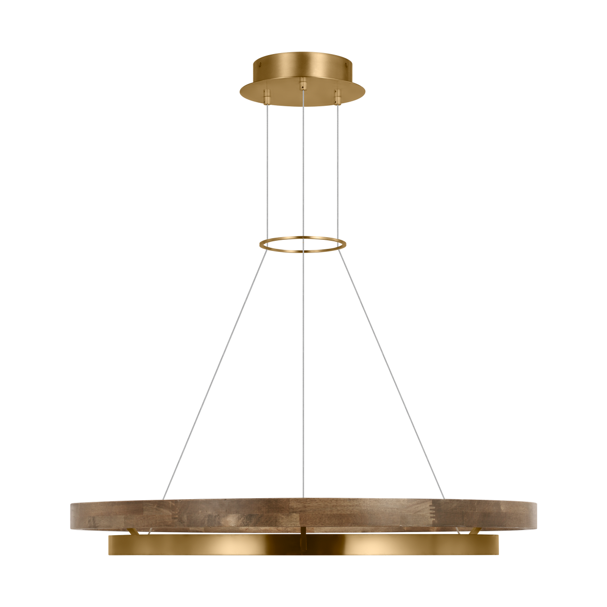Grace 36 Chandelier Natural Brass/ weathered oak 3000K 90 CRI integrated led 90 cri 3000k 120v