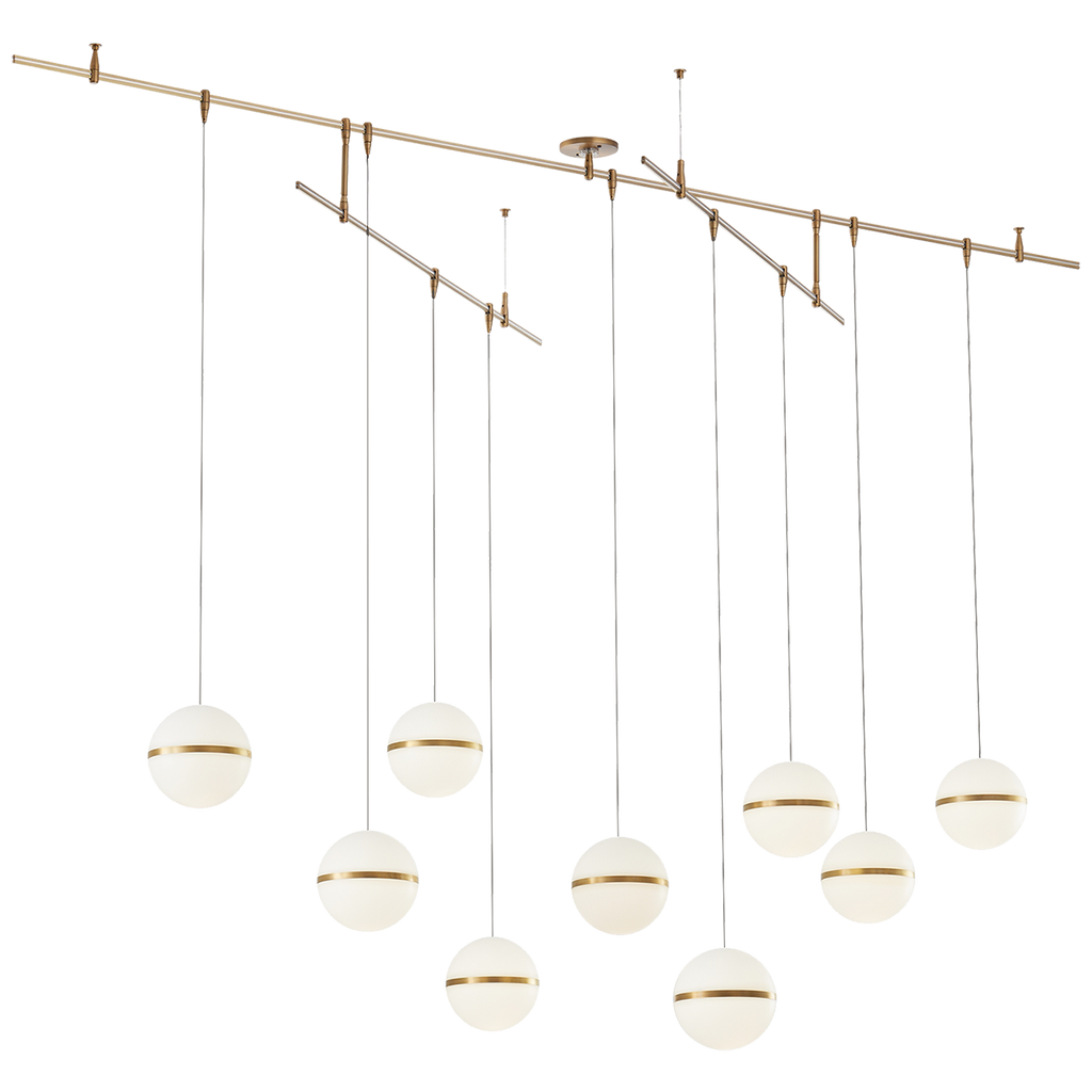Mini Hanea Chandelier 9 Light Natural Brass LED 3000K 90 CRIbi-pin 12V 90 vri 3000k surface