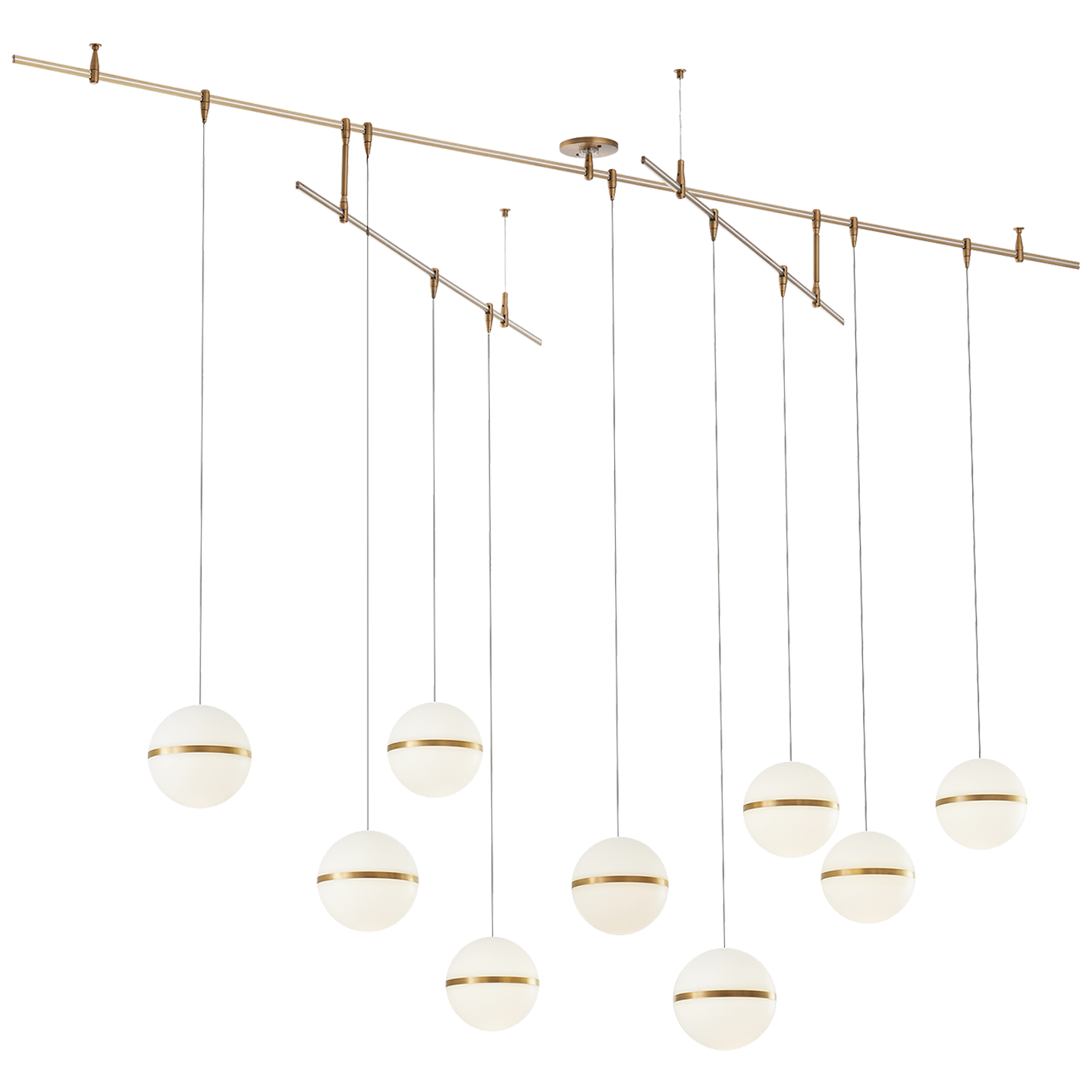 Mini Hanea Chandelier 9 Light Natural Brass LED 3000K 90 CRIbi-pin 12V 90 vri 3000k surface
