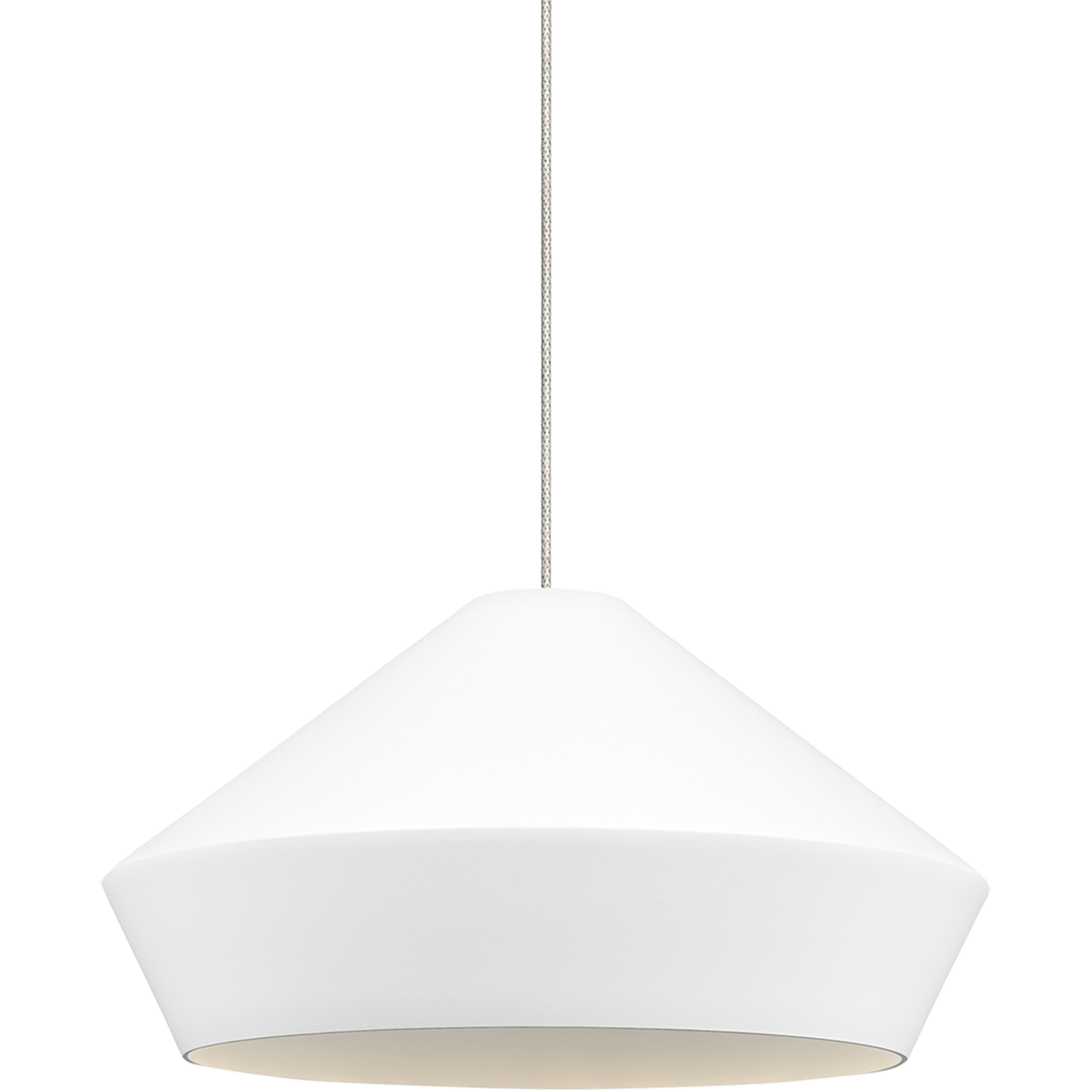 Brummel Pendant | Satin Nickel | Matte White Kable Lite Bulb(s) Included