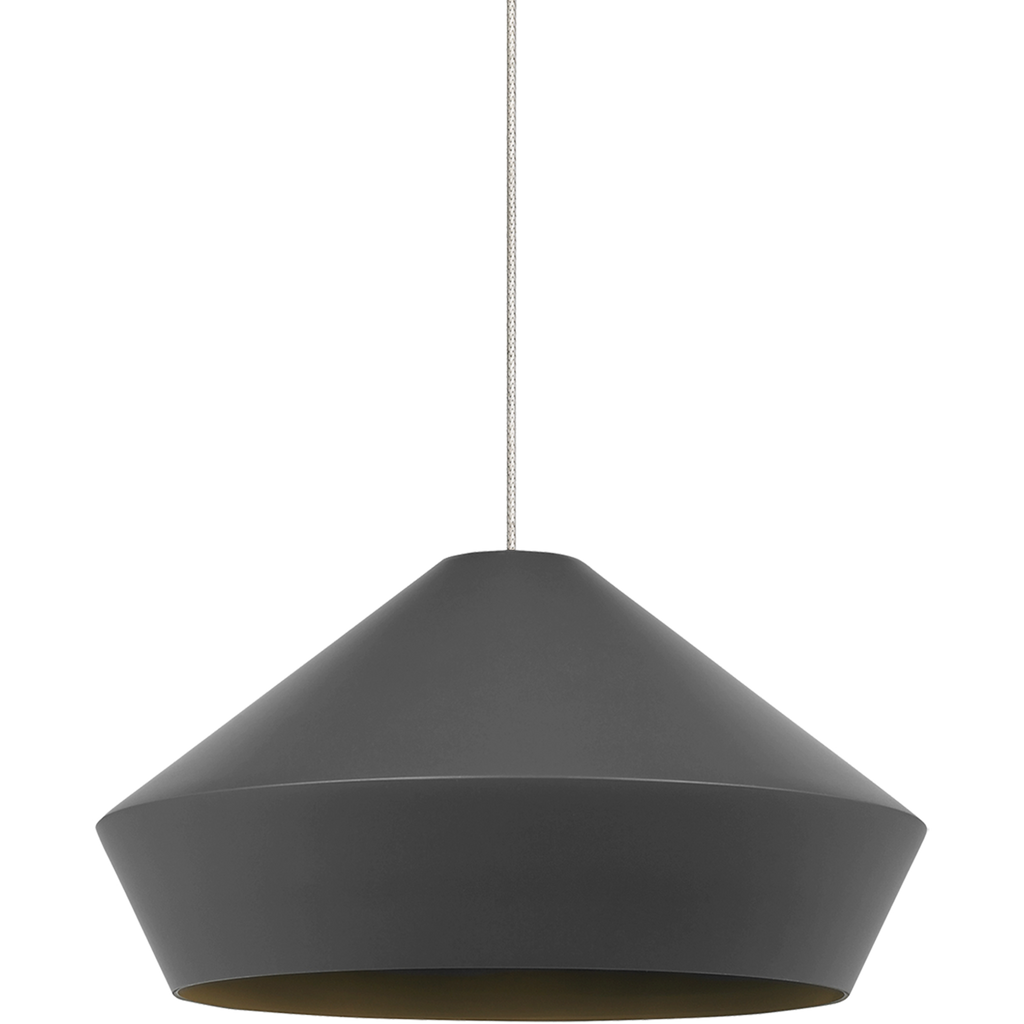 Brummel Pendant | Satin Nickel | Matte Charcoal Gray Kable Lite Bulb(s) Not Included