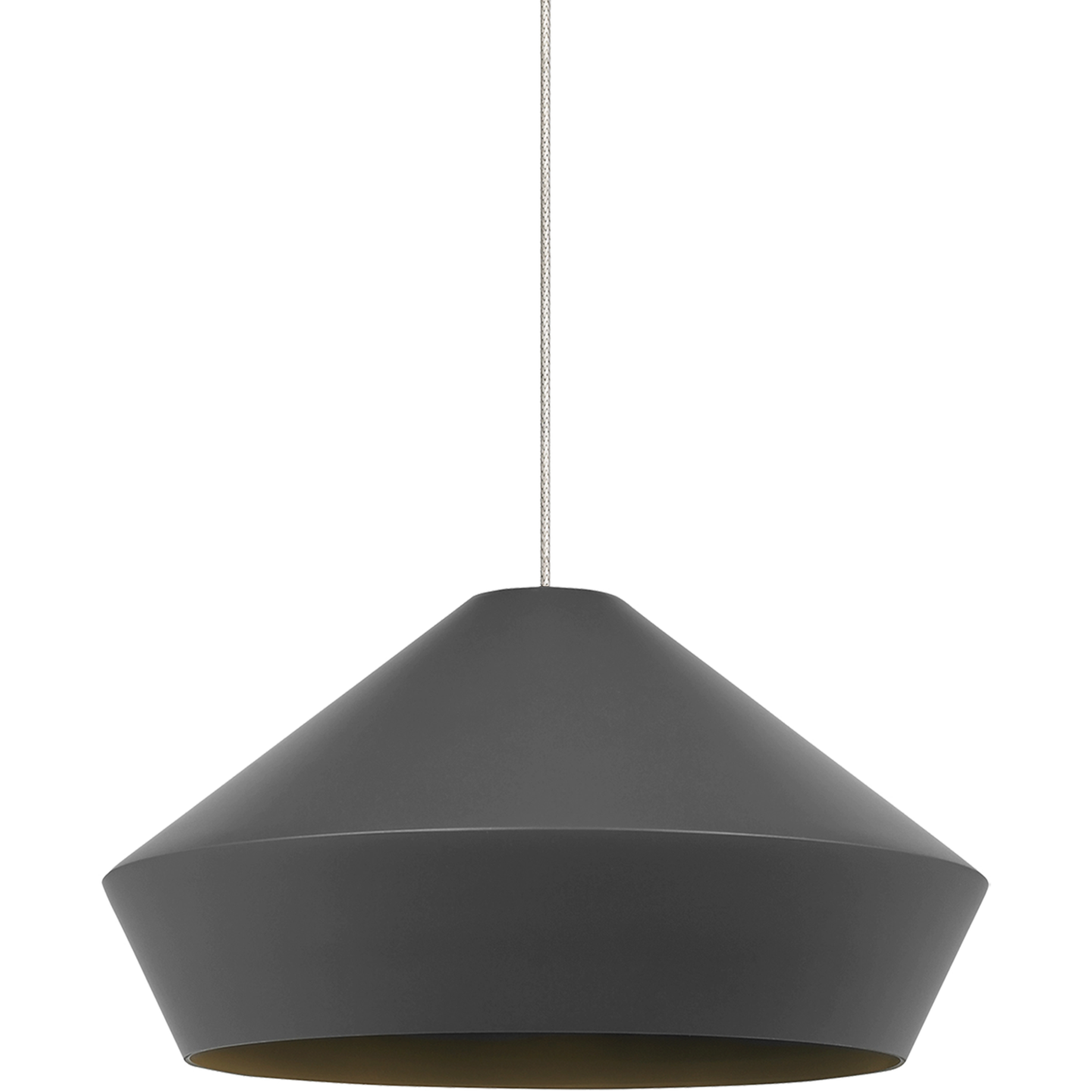 Brummel Pendant | Satin Nickel | Matte Charcoal Gray Kable Lite Bulb(s) Not Included