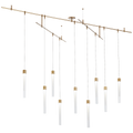 Mini Linger Chandelier 9 Light Natural Brass 3000K 90 CRI integrated led 90 cri 3000k remote