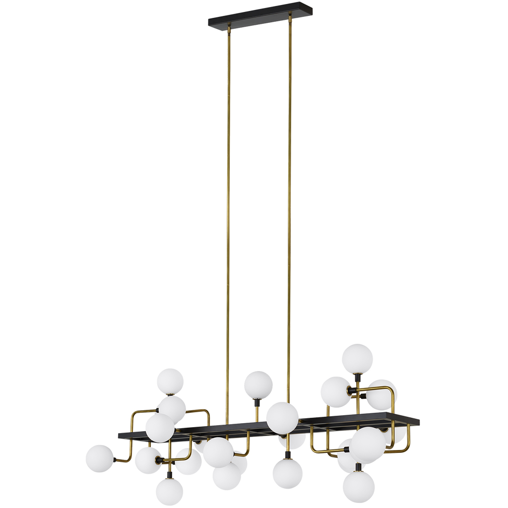 Viaggio Linear Chandelier | Opal/Brass Bulb Not Included