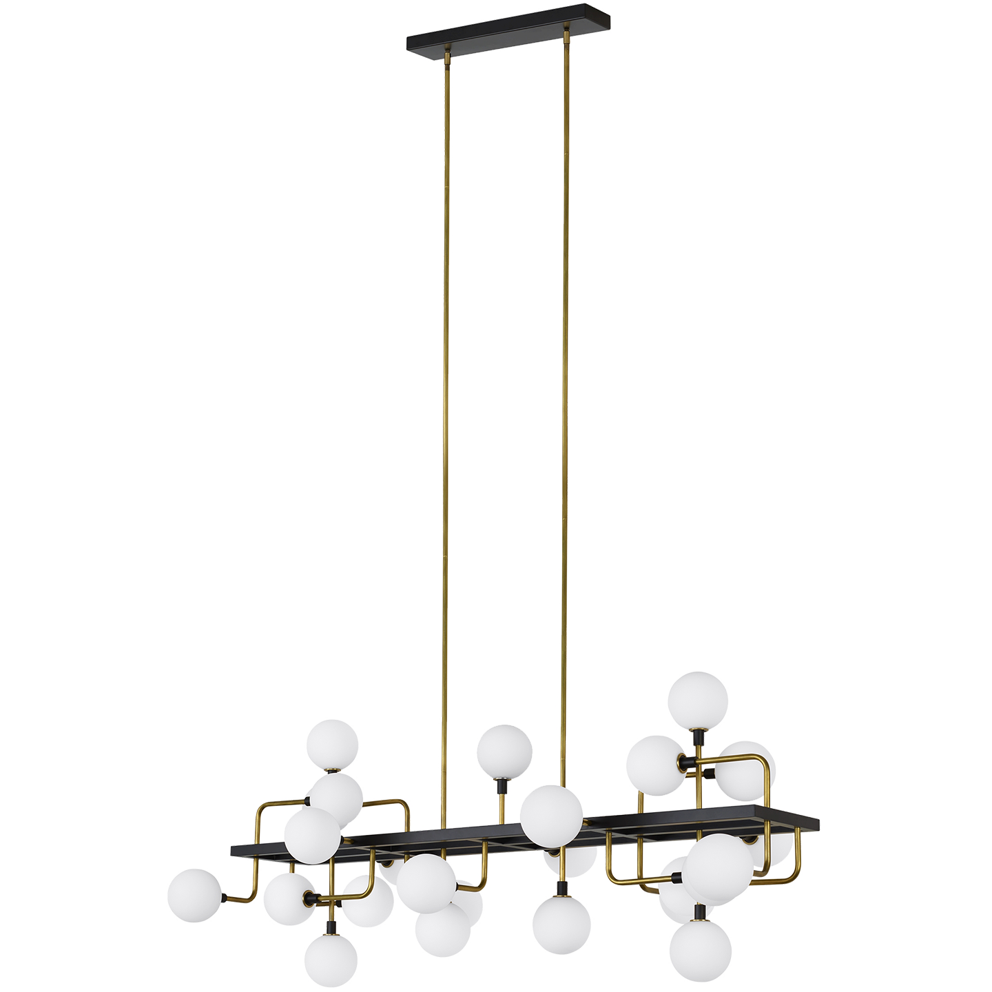 Viaggio Linear Chandelier | Opal/Brass Bulb Not Included